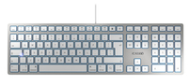 Clavier filaire Cherry KC 6000 SLIM pour Mac - Argent/Blanc - USB (QWERTY - Royaume-Uni) - Taille standard (100 %) - USB - QWERTY - Argent
