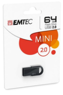 EMTEC D250 Mini - 64 Go - USB Type-A - 2.0 - Sans capuchon - Noir