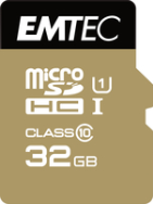 EMTEC microSD Class10 Gold+ 32 Go - 32 Go - MicroSDHC - Classe 10 - 85 Mo/s - 21 Mo/s - Noir, Or