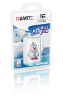 EMTEC Miss Penguin - 16 Go - USB Type-A - 2.0 - 18 Mo/s - Capuchon - Bleu, Violet, Blanc