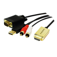 LogiLink CV0052A Câble adaptateur HDMI vers VGA+RCA 2 m