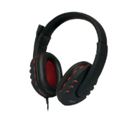 LogiLink HS0033 Casque stéréo noir/rouge 2 m