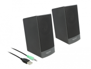 Delock 27001 - 2.0 canaux - Filaire - 3 W - 80 - 18 000 Hz - 4 po - Noir