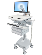 Ergotron StyleView - Chariot multimédia - Aluminium - Gris - Blanc - Aluminium - Plastique - Acier zingué - Écran plat - 15,9 kg - 61 cm (24")