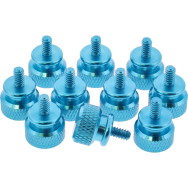 Vis moletées en aluminium InLine, 10 pièces, bleues