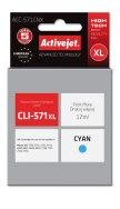 Cartouche d'encre Activejet ACC-571CNX cyan 12 ml remplace Canon CLI-571C XL