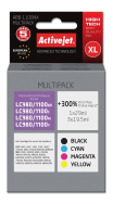 Cartouche d'encre Activejet ABB-1100NX lot de 4 remplace Brother LC1100/980