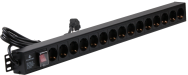 Rockstable Barre d'alimentation 15 voies Noir 1U 2m