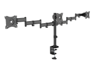 Support de bureau articulé Equip pour trois écrans 13"-27" - Pince - 24 kg - 33 cm (13") - 68,6 cm (27") - 100 x 100 mm - Noir