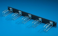 Panneau frontal Rittal 19" Marshalling, 1 HU, 5 supports de triage de câbles 43 x 105 mm (métal), RAL 9005