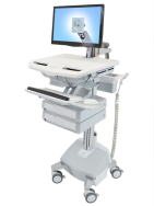Ergotron StyleView - Chariot multimédia - Aluminium - Gris - Blanc - Aluminium - Plastique - Acier zingué - Écran plat - 15,9 kg - 61 cm (24")