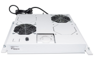 Plateau de ventilation rackable (220/240 V) avec 2 ventilateurs - RAL 7035 - 1U (19")