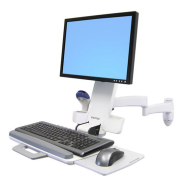 Bras combiné Ergotron série 200 - 8,2 kg - 61 cm (24") - 75 x 75 mm - 100 x 100 mm - Blanc