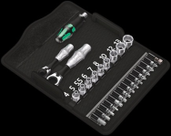 Wera Zyklop Mini 2 - Jeu de clés à douille - Noir, Chrome, Vert - Manche à cliquet - 1 pièce.