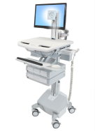 Ergotron StyleView - Chariot multimédia - Aluminium - Gris - Blanc - Aluminium - Plastique - Acier zingué - Écran plat - 15,4 kg - 61 cm (24")