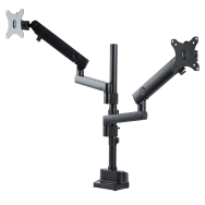 Support double écran pour montage sur table avec bras flexibles