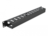 Delock 66550 - Panneau de gestion des câbles - Noir - Métal - 1U - 48,3 cm (19") - 70 mm
