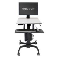 Ergotron WorkFit-C - Poste de travail assis-debout HD simple - Chariot multimédia - Noir - Gris - 12,7 kg - 76,2 cm (30") - 75 x 75, 100 x 100, 200 x 100, 200 x 200 - 360°