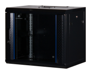 Rockstable 9U 19" Rack mural en verre trempé noir