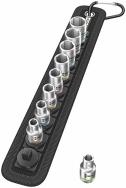 Wera Belt B 4 - Jeu de douilles - 3/8" - Métrique - 9 têtes - 8, 10, 12, 13, 15, 16, 17, 18, 19 mm