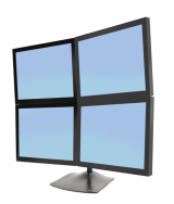 Support de bureau Ergotron série DS DS100 pour quatre écrans - 14 kg - 61 cm (24") - 75 x 75 mm - 100 x 100 mm - Noir
