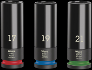 Wera 05004595001 - Jeu de douilles à choc - Noir - 3 têtes - 1/2" - Métrique - 17, 19, 21 mm