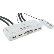 Commutateur KVM USB DVI en ligne 4 ports audio
