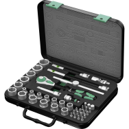 Wera 05003594001 - Jeu de clés à douille - 43 pièces. - Noir, Chrome, Vert - CE - Poignée à cliquet - 3/8"