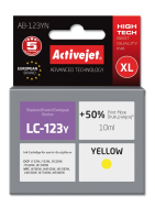 Cartouche d'encre Activejet AB-123YN jaune 10 ml remplace Brother LC123Y