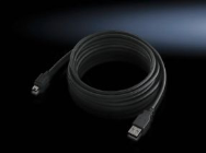 Rittal DK 7030.080 - 3 m - USB A - Mini-USB A - USB 2.0 - Mâle/Mâle - Noir