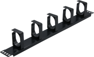 Rockstable 1U 19" Panneau de gestion des câbles 5 voies Noir