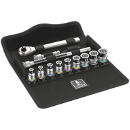 Wera 8100 SA 12 HF - Jeu de douilles - Noir - Chromé - Multicolore - Manche à cliquet - 1 pièce(s) - 1/4" - 5, 5, 5, 6, 7, 8, 10, 11, 12, 13 mm