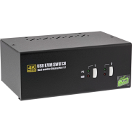 Commutateur KVM 4K double DisplayPort 2 ports en ligne USB 2.0