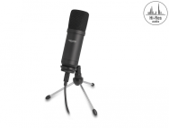 Microphone à condensateur USB Delock avec support 24 bits 192 kHz pour PC et ordinateur portable