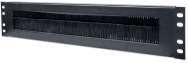 Cadre de rack avec brosse pour passe-fil - RAL 9005 - 2U (19")
