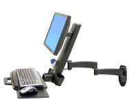 Bras combiné Ergotron série 200 - 8,2 kg - 61 cm (24") - 75 x 75 mm - 100 x 100 mm - Noir