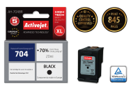 Cartouche d'encre Activejet AH-704BR noire 20 ml remplace HP 704