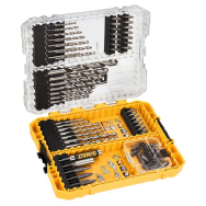 DEWALT DT70761-QZ - Perceuse - Jeu de forets - Maçonnerie - Métal - Acier rapide rectifié (HSS-G) - 72 pièce(s) - Forets à maçonnerie : 4 mm - 5 mm - 6 mm - 7 mm - 8 mm Forets à métal HSS-G : 1 mm - 1,5 mm - 2 mm - 2,5 mm - 3 mm,...
