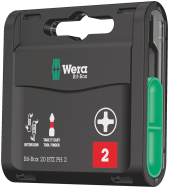 Boîte d'embouts Wera 20 BTZ PH - 20 pièces - Croix - Métal, Plastique - Plastique