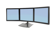 Support de bureau triple écran Ergotron DS100 série DS - 14 kg - 53,3 cm (21") - 75 x 75 mm - 100 x 100 mm - Noir