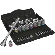 Wera 8100 SB 8 - Jeu de clés à douille - Noir, Chrome - CE - Manche à cliquet - 1 pièce(s) - 3/8"