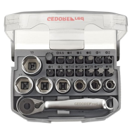 Jeu de douilles Gedore 1/4" SW6-13 mm, 23 pièces + embouts 3300026