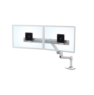 Ergotron Série LX - Bras double direct pour bureau - Autonome - 9,9 kg - 63,5 cm (25") - 100 x 100 mm - Réglage en hauteur - Blanc