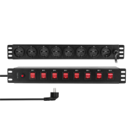 Multiprise 19" 8 prises commutables
