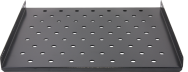 Rockstable 1U 19" Étagère Rack Acier Noir Ovale
