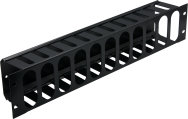 Rockstable 2U 19" Panneau de gestion des câbles SPCC Acier Noir