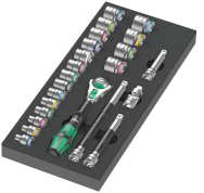 Wera 05150111001 Douille hexagonale et cliquet Zyklop avec carré, 23 pièces.