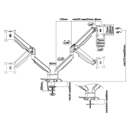 Support de bureau USB pour deux écrans InLine Argent