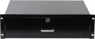 Rockstable 4U 19" Tiroir Verrouillable Acier Noir Ovale