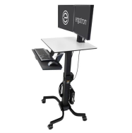 Ergotron WorkFit-C - Double support assis-debout - Chariot multimédia - Noir - Gris - Plat Panneau - 12,7 kg - 55,9 cm (22") - 75 x 75, 100 x 100 mm